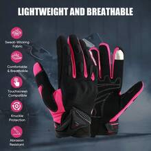 Full-Finger Touchscreen Gloves For Motorcycle & Outdoor Activities - Reinforced Protective Design & Anti-Slip Grip - Durable Breathable Gloves For Riding, Cycling & Adventure - Pink - View 2