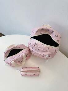 New Student Backpack; Butterfly Print Laptop Backpack, Suitable For Elementary, Middle And High School Students - Pink - View 10