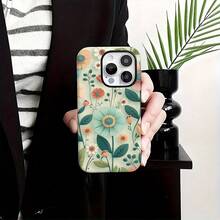 Una funda protectora de diseño floral multicolor adecuada para la serie  16/15/14/13/12/11 Pro Max Plus, que ofrece protección de marco completo como una funda de teléfono dos en uno, compatible con varios modelos. - Colores mixtos - Ver 2