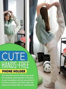 2pcs Silicone Phone Holder With 24 Suction Cups, Double-Sided Design, Suitable For Shower, Wall Mounting, Makeup, Fitness, Bathroom, Car, And Kitchen - Multicolor - View 6