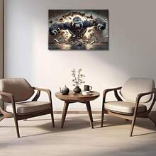Impresiones en lienzo de gorila, arte de pared, decoración de pared, pinturas modernas, impresiones de animales, imagen de gorila para la sala de estar, dormitorio, decoración de oficina en casa - transparente - Ver 3