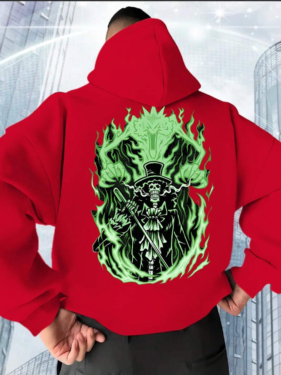 Sudadera con Capucha para Hombre - Rojo - Ver 1