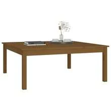 vidaXL Mesa baixa castanho miel 100x100x40 cm Bois massif de pin - Castanho - Ver 5
