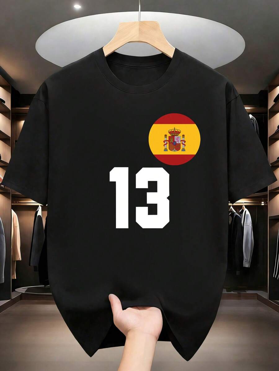2026 Tshirt My And Best & MVP Player In My Mind Is In Number 1 Spain Soccer Tshirt Fashional Graphic Tops Black Round Neck Couple Tee Outfits Men-Shirt - 黑色 1pcs MEN5 - 查看 1