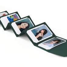 1 cuốn album lưu trữ bưu thiếp ảnh 6 inch, kiểu đàn accordion, tự làm album ảnh gấp gọn, kiểu tập đựng thẻ, màu kaki. - Màu xanh lá cây đậm - Xem 3