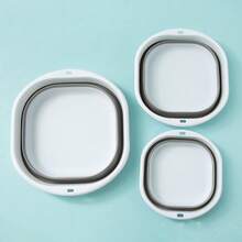 便携式折叠洗脸盆 折叠洗衣盆 塑料盆 浴缸盆 洗衣盆 悬挂式浴室厨房配件 - 彩色 - 查看 3