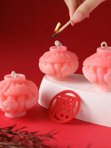 1 pieza Farol chino con vela, vela de cera de soja con aroma rojo/naranja/rosa en 3 colores, sin humo, decoración para Año Nuevo, boda, vacaciones, regalo, pequeño farol rojo con vela, vela para ambiente festivo, vela para el Día de San Valentín, vela linda y divertida, regalo para él/ella - Multicolor - Ver 8