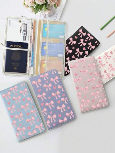 Pink Bow Design Multi-Functional File Storage Pouch, Suitable For Car And Daily Use, Can Store Driver's License, Insurance, Passport And Various Cards. This Important Document Storage Pouch Is An Ideal Gift For Car, Truck, Motorcycle And Trailer Owners, Also Suitable As A Birthday Or New Year Gift.