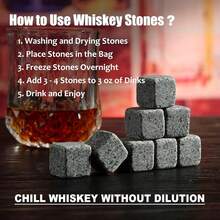 Whiskey Stones Gift Set - Whiskey Glass Set Of 2 - Granite Chilling Whiskey Rocks - Scotch Bourbon Box Set -Father's Day Birthday Gifts For Men Drinking Gift For Dad Him Husband Party Holiday Present LQ02W - 菠蘿形玻璃杯+花崗岩 - 查看 4