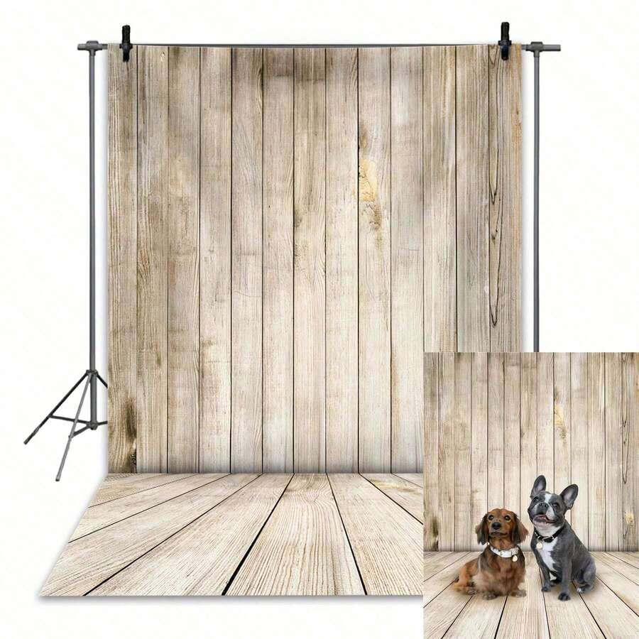 Bannière plate 2D, fond de mur en grain de bois vintage, convient pour la photographie. Le grain de bois élégant du mur et du sol sont parfaits pour les photos de portrait et les décorations de fête d'anniversaire.