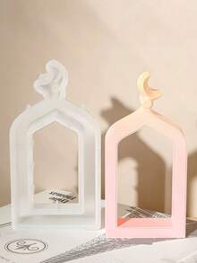 DIY Star & Moon Castle Silicone Mold, Handmade Epoxy Resin Plaster Mold, Hollow Middle Eastern Style Threshold Incense Candle Silicone Mold, Suitable For Middle Eastern Festival Party Decoration Ramadan Room Decor Home Decor Ramadan Decoration Office Decor - Multicolor - View 7