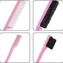 4-Piece Unisex Boar Bristle Hairbrush And Beard Brush Set, Smoothing Hairbrush, Smoothing Hairbrush Set, Beard Brush, Dense Bristle Hairbrush, Suitable For Long And Thick Curly, Wavy And Dry Hair Gifts For Her / Gifts For Him/Romantic Gift/Love Gift/Couple Gift/Valentine Present/Valentine - Multicolor - View 3