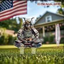Acrylic Japanese Samurai Statue Garden - Weather-Resistant Outdoor Planter Decor, Holiday Lawn Decoration For Festivals And Celebrations, Gift For Friends, Housewarming - Multicolor - View 2