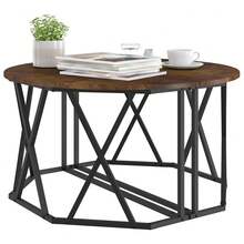 vidaXL Table basse Chêne fumé 80 x 80 x 42 cm - Tabac - Voir 1