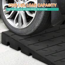 Rubber Threshold Ramp, Heavy Duty Threshold Ramps, Rubber Driveway Ramps With Cable Cover, Car Driveway Curb Ramp For Cars Vehicles Loading Dock Garage Sidewalk, 24x42x3inch - 24x42x3inch - View 5