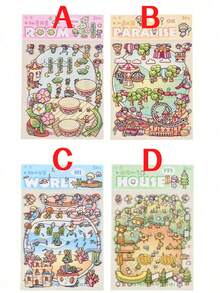 Fantasy Cartoon Landscape DIY Stickers, Mini House Scene Stickers, Perfect For Decorating Water Bottles, Laptops, Luggage, Guitars, Phone Cases, Keyboards And Desktops. Suitable For Scrapbooking, Classroom Reward Systems, Party Favors, Room Decor, Stress Relief Toys, Desktop Decoration, Christmas Gifts. - Multicolor - View 6