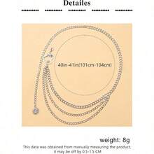 Chain Belt Chain Silver Chain Belt Gold Chain Belt With Chain Sunflower Butterfly Waist Chain Belt Plus Size Long - B2 - Trái tim - bạc - Xem 2