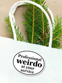 2/1pc Funny Vinyl Stickers - Professional Weirdo At Your Service Sticker - Car, Laptop, Water Bottle Decal - Bold Black Text On White Background - Easy To Apply & Remove, Car Stickers,School Supplies,Back To School - Black - View 8