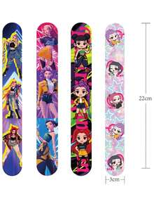 12/24件套卡通人物、K-POP、爸爸圈、呆萌造型时尚纽扣手链，适合生日派对、毕业派对、节日派对装饰、小礼物、收藏玩具、手工套装 - 彩色 - 查看 4