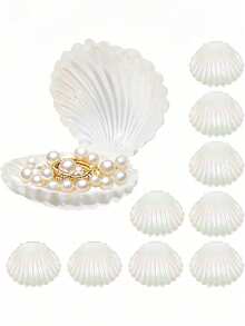 1pc Shell Shaped Jewelry Box, Mermaid Theme Mini Shell Box, Plastic Mini Shell Necklace Box, Suitable As A Gift, Also Suitable For Underwater Theme Birthday Party, Baby Shower, Mother's Day, Graduation Season, Back To School Season And Other Occasions - Multicolor - View 5