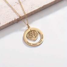 1件装女士时尚定制姓名项链，精致姓名吊坠，刻有英文姓名，不锈钢饰品，家族树吊坠，适合庆祝节日、宴会、婚礼，也是送给她的节日、生日、周年纪念日定制礼物。 - 多色2 - 查看 3