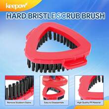 KEEPOW Scrub Brush Compatible With O Ceda RinseClean 2 Tank System, Spin Mop Replace Head Base Scrub Brush, Shower Floor Scrubber For Bathroom Kitchen Wall Tile Deck (2 Pack) - 紅色 - 查看 5