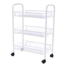 Carrito Organizador de Metal Blanco Deco Hogar 12137 | Almacenamiento Práctico y Moderno para Hogar y Oficina - Blanco - Ver 1