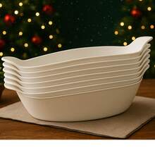 Kit Of 5 Small Boat-Shaped Snacks Portions For Bar/Restaurant, Plastic - 白色 - 查看 1