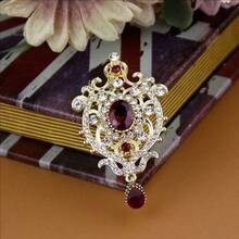 1 pezzo Spilla vintage in stile turco per donna, fermaglio per sciarpa/abito, placcato oro con cristalli sintetici, gioiello da sposa, accessori arabi, regalo di compleanno