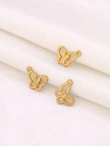 3 chiếc mặt dây chuyền hình bướm bằng thép không gỉ mạ vàng 18K, phụ kiện làm trang sức DIY. - mặt dây chuyền - Xem 17