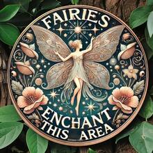 2D Enchanted Fairy Door Wall Art With Aluminum Peeking Fairy For Home Garden Party Decor Ideal For Room And Fairy Gardens, Decorative Signs And Plaques. - 彩色 - 查看 13