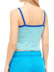 Women's Chic Summer Camisole Fashionable Spaghetti Strap Slim Fit Going Out Tank Tops Streetwear - Azul - Ver 6
