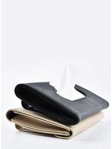 1pc Car Tissue Box, Fashionable Hanging Car Tissue Holder, Car Tissue Bag. Car Organizer, Storage, Home & Daily Necessities - Multicolor - View 4