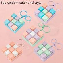A Mini Mechanical Keyboard Keychain Featuring A Q-W-A-S-D-F-J-K-L Layout And 9 Keys (Numbered 1-0) - Compatible/Device - Portable Typing Accessory, Suitable For Travel, Office, Keychains (Colorful Keys And Chain) - 隨機顏色 - 查看 7