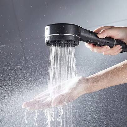 1pc/3pcs High Pressure Shower Head With Filter, Bathroom Handheld Shower Sprayer, Massage Rainfall Showerhead With 1.5m Hose & ABS Holder Set