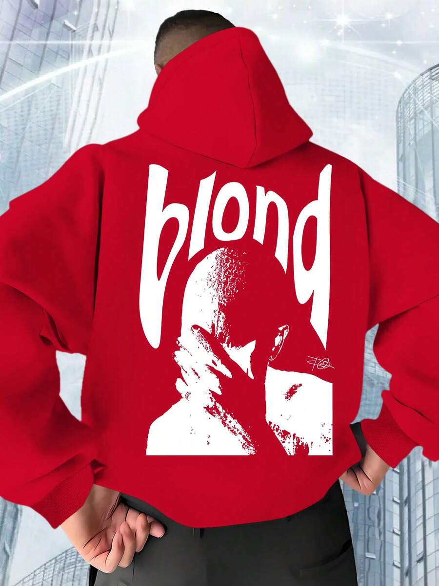 Sudadera con Capucha para Hombre - Rojo - Ver 1
