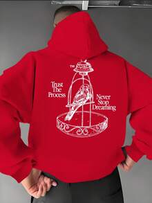 Sudadera con Capucha para Hombre - Rojo - Ver 1