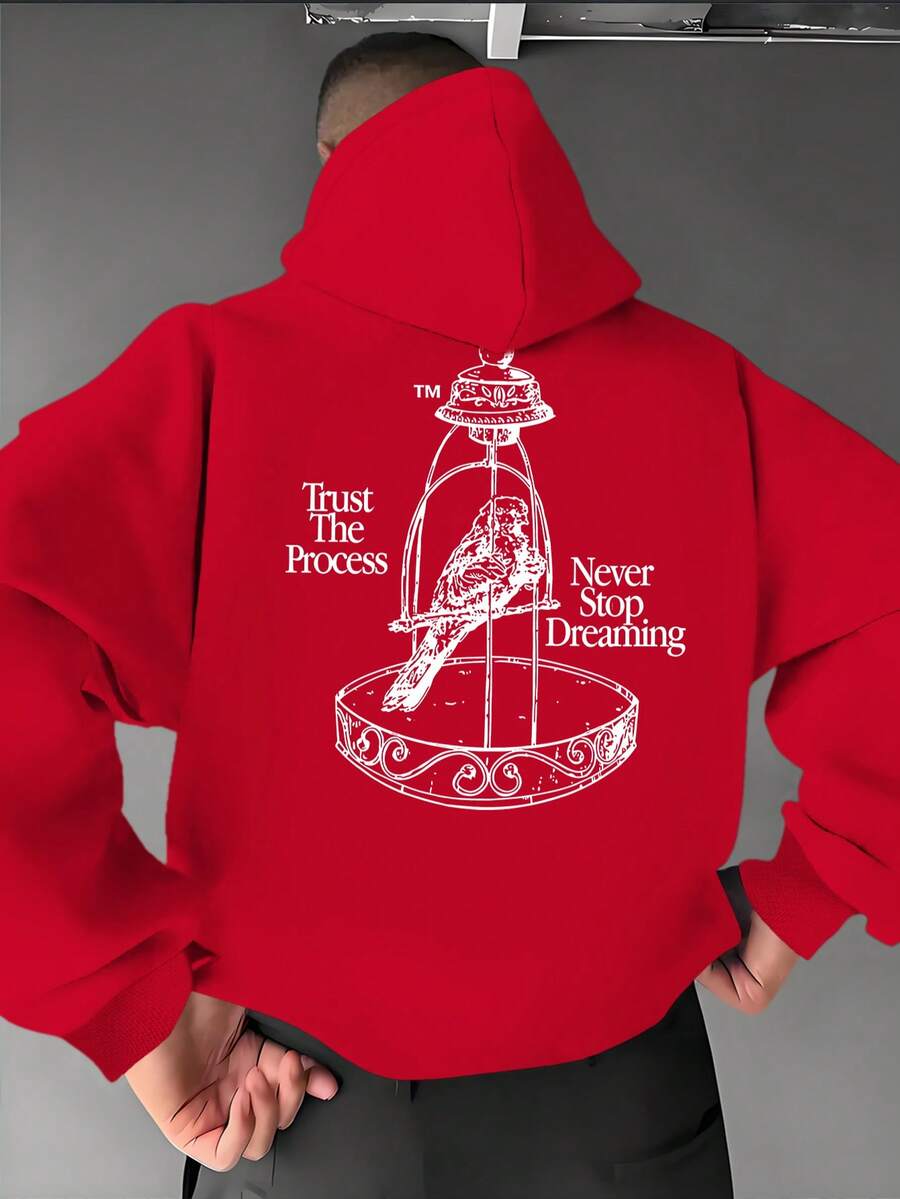 Sudadera con Capucha para Hombre - Rojo - Ver 1