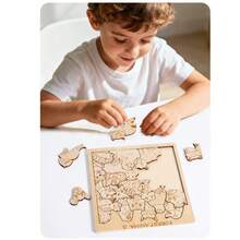 1件装创意外星趣味猫咪拼图训练：儿童认知能力、手眼协调能力、拼图、木制玩具、外星动物拼图、烧脑拼图、高难度木制拼图玩具、创意礼物、锻炼观察力、专注力、天然木色外星动物拼图、创意DIY 3D拼图板、儿童拼图玩具、亲子互动桌面玩具、礼品 - 彩色 - 查看 8