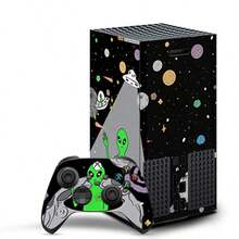 1 Set Printed Skin Stickers For Xbox Series X, Non-Slip Scratch-Resistant Protective Decal Covers, Creative Personalized Decorative Wrap - Multicolor - View 4