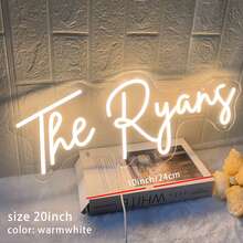 Đèn neon tùy chỉnh, biển hiệu neon LED, đồ trang trí phòng theo yêu cầu, bảng tên neon cá nhân hóa thủ công, thích hợp làm quà tặng đám cưới, ngày Valentine, sinh nhật, đèn ngủ LED, kích thước tùy chỉnh từ 5-30 inch, trang trí phòng ngủ, phong cách thành thị, trang trí thời trang, tình yêu vĩnh cửu - biển hiệu neon đám cưới - Xem 4