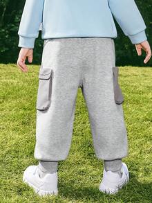Balabala Kids' Jogger Pants, Unisex Loose Fit Spring/Fall 2026 - Light Gray - View 3