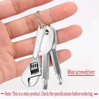 2pcs/3pcs Portable Screwdriver Set, Outdoor EDC Multifunctional Mini Tool With Flathead, Screwdriver, Key Ring & Clip, Men's Christmas Gift, DIY Tool