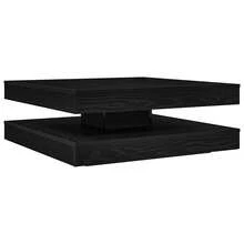 table basse pivotante à 360 degrés vidaXL noire 90x90x34,5 cm - Noir - Voir 6