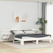 vidaXL Quadro de luz com tête de lit branco 200 x 200 cm pino maciço - Branco - Ver 2