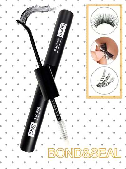 Bond And Seal, Bond 5ml And Seal 5ml, Lash Glue Strong Hold Lash Cluster Glue 2 In 1 Lash Bond And Seal Long Lasting Cluster Lash Glue All Day Wear 2 In 1 Eyelash Bond And Seal For DIY Lash Extensions Lash Glue,Eyelash Glue