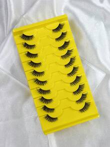 Hinarin 10 Pairs Half-Eye False Eyelashes Cat Eye Natural Slender Crossed Fluffy Curling Corner Lashes Wispy Clear Band False Eyelashes Transparent Band Fake Eyelashes For Daily Wear And Commuting - Criss Cross lashes - View 3