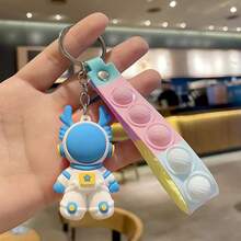 新款卡通宇航员兔子汽车钥匙扣，创意背包挂件，可爱航天主题包包挂饰，小礼物 - 完美礼物 - 生日礼物 - 情人节礼物 - 礼品 - 彩色 - 查看 12
