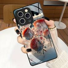 Una funda de vidrio para teléfono con un patrón de ramo de rosas escarchadas, adecuada para los modelos de  16 15 14 13 12 11 Pro Max 16E 16 15 14 12 11Pro 14 Plus 11 X XS XR Xsmax 12 Mini SE3 SE2 8 Plus 7, duradera y a prueba de golpes, perfecta para regalos de San Valentín, regalos de cumpleaños y regalos de apertura de escuela. - Colores mixtos - Ver 7