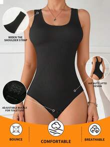 2件装女士无缝塑身连体衣 - 裸色和黑色，适合瑜伽和日常穿着，轻盈透气，情人节生日礼物